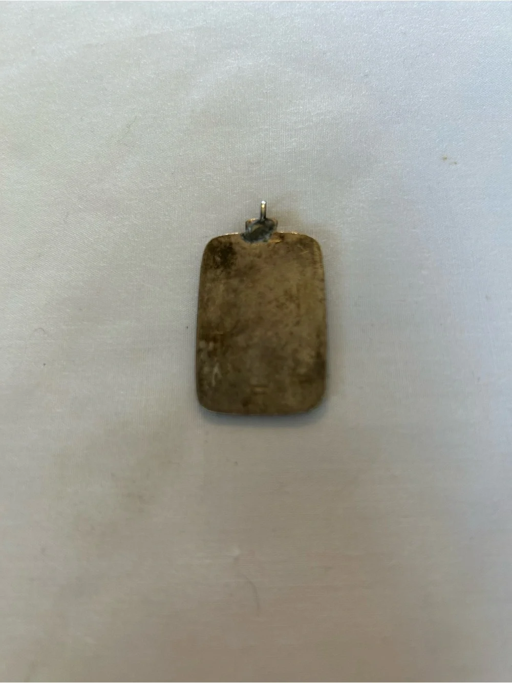 Rectangular Saint Medallion Pendant in sterling Silver